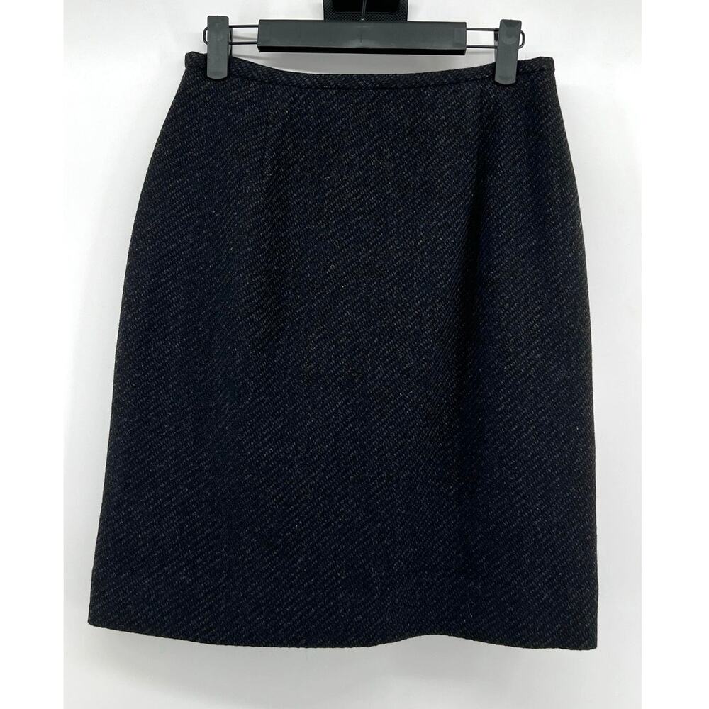 Lauren Ralph Lauren | Wool Tweed Pencil Skirt Black Lined Back Vent Women's 4